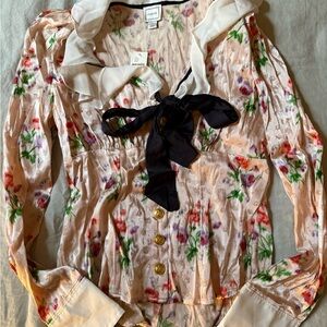Maeve Floral Blouse with Black Bow